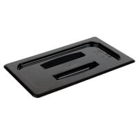 Cambro 40CWCH110 Camwear 1/4 Size Black Polycarbonate Handled Lid