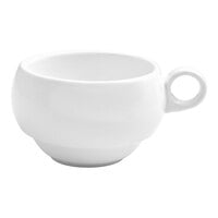 Front of the House Monaco 9 oz. Bright White Stackable Porcelain Cup - 12/Case