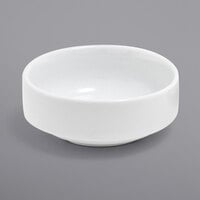 Front of the House ASC016WHP23 Monaco 3 oz. Bright White Round Stackable Porcelain Ramekin - 12/Case