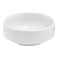 Front of the House Monaco 3 oz. Bright White Round Stackable Porcelain Ramekin - 12/Case