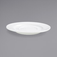 Front of the House DCS035WHP23 Monaco 8 inch Bright White Wide Rim Round Porcelain Saucer - 12/Case