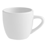 Acopa 3.5 oz. Rolled Edge Bright White Stoneware Espresso Cup - Sample
