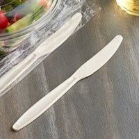 Visions Individually Wrapped Beige Heavy Weight Plastic Knife - 1000/Case