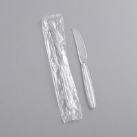 Visions Individually Wrapped Clear Heavy Weight Plastic Knife - 1000/Case
