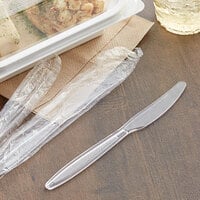 Visions Individually Wrapped Clear Heavy Weight Plastic Knife - 1000/Case