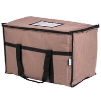 Choice Insulated Food Delivery Bag / Pan Carrier, Brown Nylon, 23 inch x 13 inch x 15 inch