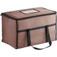 Choice Insulated Food Delivery Bag / Pan Carrier, Brown Nylon, 23" x 13" x 15"