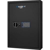 Barska AX13370 15 5/8 inch x 4 3/4 inch x 21 5/8 inch Black Steel Wall-Mount 100-Key Cabinet / Safe with Digital Keypad and Key Lock