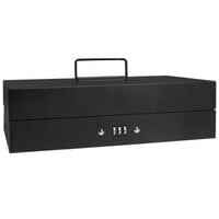 Barska CB11794 11 3/8 inch x 7 5/8 inch x 3 3/8 inch Black Steel Cash Box with Bill Holder, Removable Tray, and Combination Lock