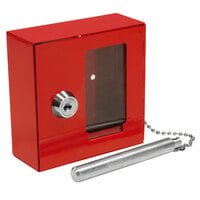 Barska AX11838 3 15/16 inch x 1 9/16 inch x 3 15/16 inch Small Red Steel Breakable Emergency Key Box with Hammer