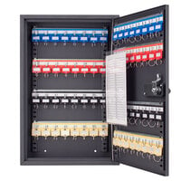 Barska CB13264 11 3/4 inch x 3 1/8 inch x 17 3/4 inch Black Steel 64-Key Cabinet with Combination Lock, Key Lock, and Index
