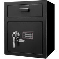 Barska AX11930 15 5/16" x 13 1/2" x 19" Large Black Steel Depository Security Safe with Digital Keypad and Key Lock - 1.1 Cu. Ft.