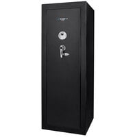 Barska AX11780 19 5/8 inch x 16 inch x 57 inch Black Extra-Large Steel Biometric Security Safe with Rifle Rack, Fingerprint Access, and Key Lock - 9.34 Cu. Ft.