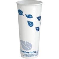 EcoChoice 24 oz. Leaf Print Compostable Paper Hot Cup - 500/Case