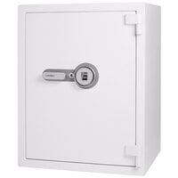 Barska AX13496 17 5/16 inch x 21 5/8 inch x 27 9/16 inch White Steel Fireproof Biometric Security Safe with Fingerprint Lock and Key Access - 4.48 Cu. Ft.