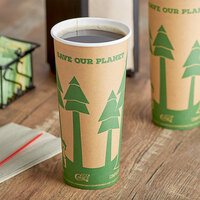EcoChoice 24 oz. Kraft Tree Print Compostable Paper Hot Cup - 25/Pack