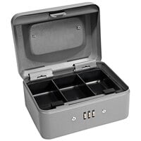 Barska CB11782 6 inch x 4 1/2 inch x 3 1/8 inch Extra Small Gray Steel Cash Box with Combination Lock and Handle