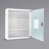 Barska CB12822 12 3/8  x 3 15/16  x 14 3/16 inch Medium White Steel Medicine Security Cabinet with Key Lock and Tempered Glass Door