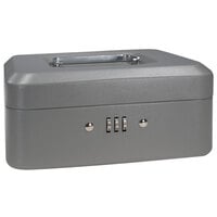 Barska CB11784 8 inch x 6 5/16 inch x 3 1/2 inch Small Gray Steel Cash Box with Combination Lock and Handle