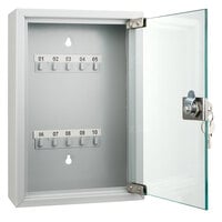 Barska CB12986 8 inch x 3 inch x 11 13/16 inch Gray Steel 10-Key Cabinet with Glass Door and Key Lock