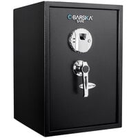 Barska AX11650 14 inch x 13 inch x 19 3/4 inch Black Large Steel Biometric Security Safe with Fingerprint Access and Key Lock - 1.45 Cu. Ft.