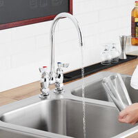 Waterloo Deck Mount Faucet with 8 inch Gooseneck Spout and 4 inch Centers