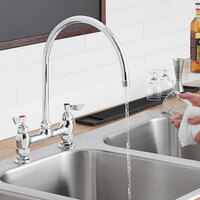 Waterloo Deck Mount Faucet with 12 inch Gooseneck Spout and 8 inch Centers