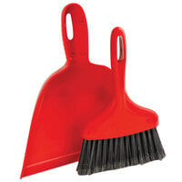 Libman 906 Red Whisk Broom and Dust Pan Set - 6/Pack