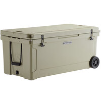 CaterGator CG170TANW Tan 170 Qt. Mobile Rotomolded Extreme Outdoor Cooler / Ice Chest