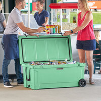 CaterGator CG170SFW Seafoam 170 Qt. Mobile Rotomolded Extreme Outdoor Cooler / Ice Chest
