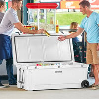 CaterGator CG200WHW White 210 Qt. Mobile Rotomolded Extreme Outdoor Cooler / Ice Chest