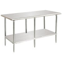 Advance Tabco MSLAG-308-X 30" x 96" 16 Gauge Stainless Steel Work Table with Undershelf