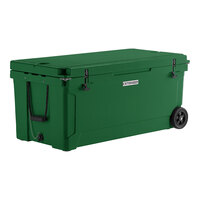 CaterGator CG170HGW 170 Qt. Hunter Green Mobile Rotomolded Outdoor Cooler / Ice Chest