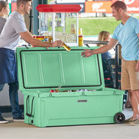 CaterGator CG200SFW Seafoam 210 Qt. Mobile Rotomolded Extreme Outdoor Cooler / Ice Chest