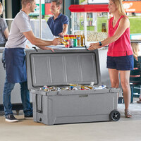 CaterGator CG170PGW Gray 170 Qt. Mobile Rotomolded Extreme Outdoor Cooler / Ice Chest