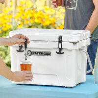 CaterGator JB20WH White 1 Faucet 21 Qt. Insulated Jockey Box with 50 ft. Coil