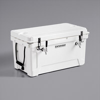 CaterGator JB65WH White 2 Faucet 68 Qt. Insulated Jockey Box with 120 ft. Coils