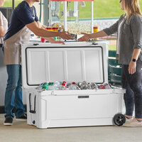 CaterGator CG170WHW White 170 Qt. Mobile Rotomolded Extreme Outdoor Cooler / Ice Chest