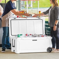 CaterGator CG170WHW White 170 Qt. Mobile Rotomolded Extreme Outdoor Cooler / Ice Chest