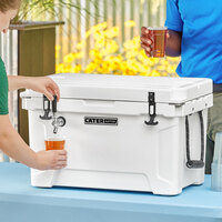 CaterGator JB45WH White 1 Faucet 47 Qt. Insulated Jockey Box with 120 ft. Coil