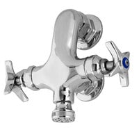 T&S B-0810 Wall Mount Faucet with 3 1/8 inch Vertical Spout, 2.2 GPM Rosespray Outlet, and Adjustable 3 inch Centers