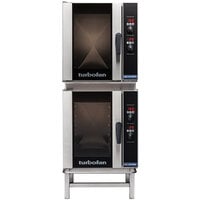 Moffat E33D5/2 Turbofan Double Deck Half Size Electric Digital Convection Oven with Steam Injection and Stand - 220-240V, 1 Phase, 12 kW