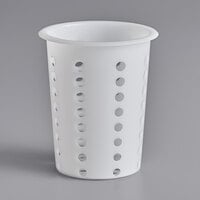 Choice White Perforated Plastic Flatware Holder Cylinder