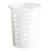 Choice White Perforated Plastic Flatware Holder Cylinder