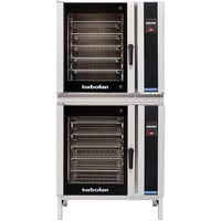 Moffat E35T6-26/2 Turbofan Double Deck Full Size Electric Touch Screen Convection Oven with Steam Injection and Stainless Steel Base - 208V, 3 Phase, 22.4 kW