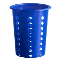 Choice Blue Perforated Plastic Flatware Holder Cylinder