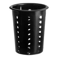 Choice Black Perforated Plastic Flatware Holder Cylinder