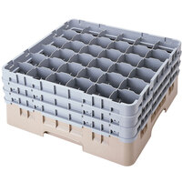 Cambro 36S958184 Beige Camrack Customizable 36 Compartment 10 1/8 inch Glass Rack