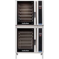 Moffat E35T6-26/2 Turbofan Double Deck Full Size Electric Touch Screen Convection Oven with Steam Injection and Stainless Steel Base - 208V, 1 Phase, 22.4 kW