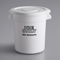Choice 10 Gallon White Ice Bucket with Lid
